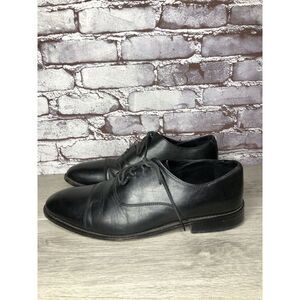 ANTHONY VEER Essentials Black Leather Goodyear Oxfords Cap Toe Shoes Men Sz 10M
